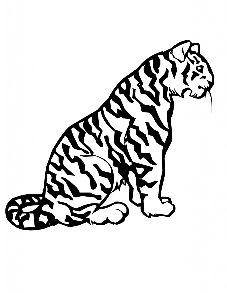 Tiger Coloring Pages for Kids Image – Animal Place