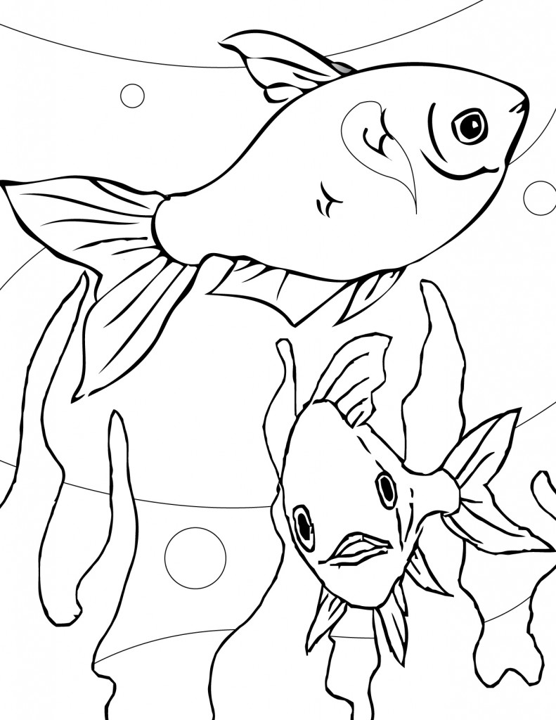 Coloring Pages of Fishes Picture – Animal Place