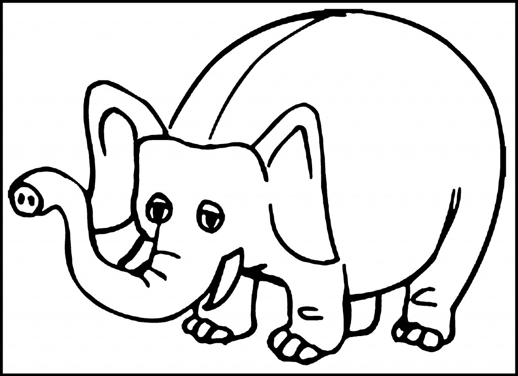 Elephant Coloring Page for Kids Picture - Animal Place