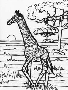 giraffe coloring page photo  animal place