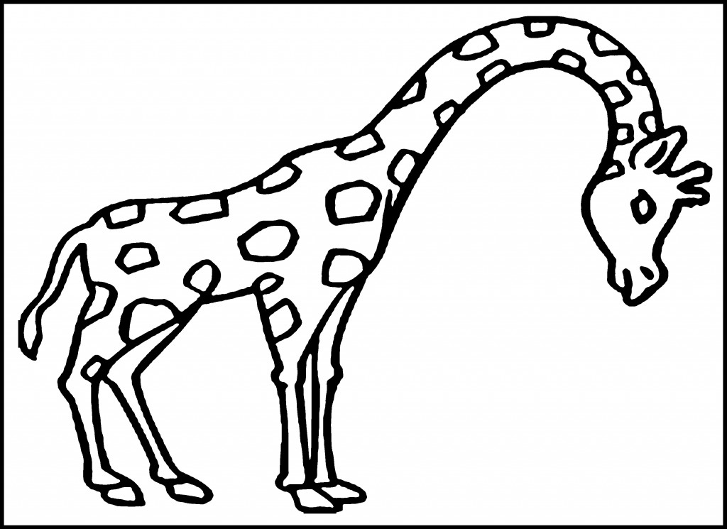 Download Giraffe Coloring Page for Kids Photo - Animal Place