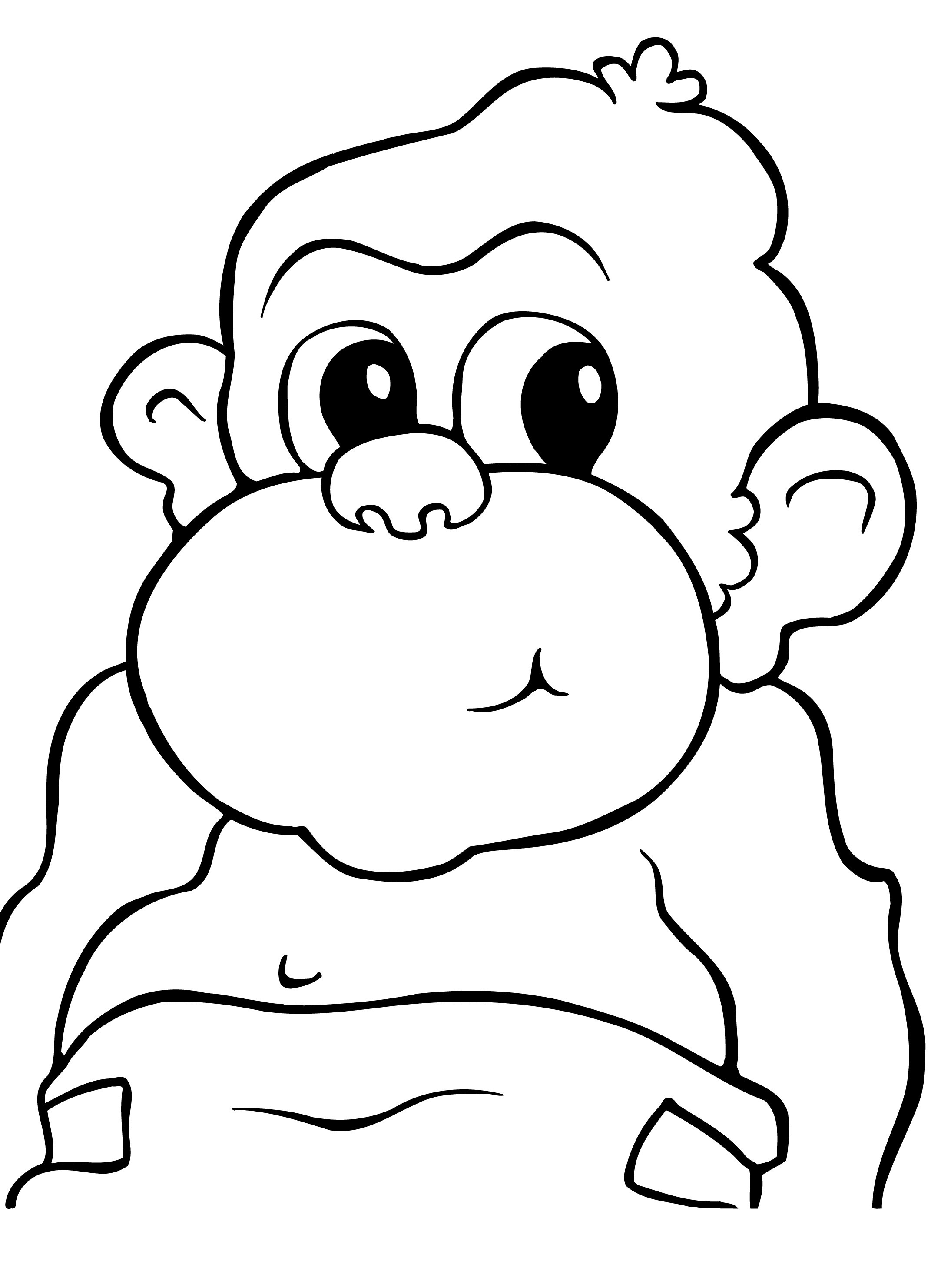 Cartoon Animals Kids Monkey Coloring Page Wecoloringpage.com - Coloring