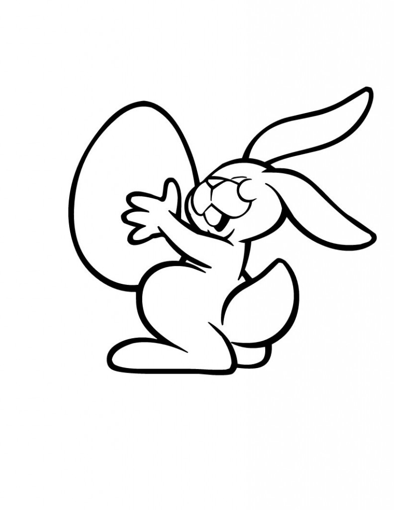 Rabbit Coloring Page for Kids – Animal Place